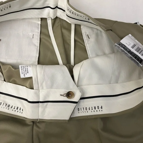 Perry Ellis Portfolio Pants. Pleated, Khaki, 36x30 New with tags comfort waist - Picture 5 of 12